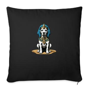 Chien Pharaon Chien Égypte Pyramide Cadeau - Housse de coussin décorative 45 x 45 cm - noir - Devant