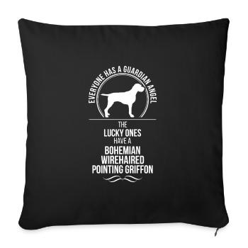 GRIFFON POINTANT À POIL DUR DE BOHÊME Gardien - Housse de coussin décorative 45 x 45 cm - noir - Devant