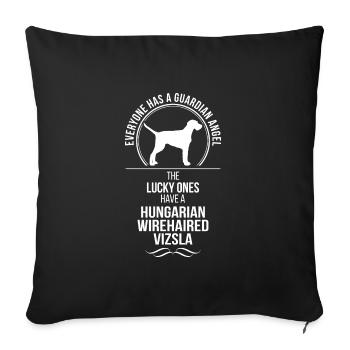 HONGROIS VIZSLA Ange gardien Wilsign - Housse de coussin décorative 45 x 45 cm - noir - Devant