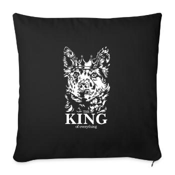 Mudi King of everything Saying Dogs Wilsigns - Sofa pillowcase 17,3'' x 17,3'' (45 x 45 cm) - black - Front