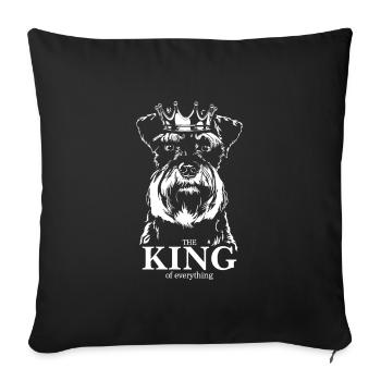 Schnauzer miniature Roi de tout Chien Chien Disant Chien - Housse de coussin décorative 45 x 45 cm - noir - Devant