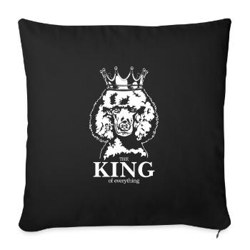 Poodle King of everything Big Poodle Wilsigns - Sofa pillowcase 17,3'' x 17,3'' (45 x 45 cm) - black - Front