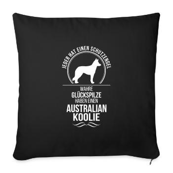 Australian Koolie Schutzengel Hunde Wilsigns - Sofakissenbezug 45 x 45 cm - Schwarz - Vorne