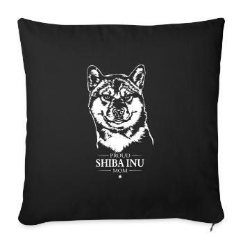 Shiba Inu Maman Chien Chien Wilsigns - Housse de coussin décorative 45 x 45 cm - noir - Devant