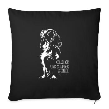 Cavalier King Charles Spaniel Chien Chien Wilsigns - Housse de coussin décorative 45 x 45 cm - noir - Devant