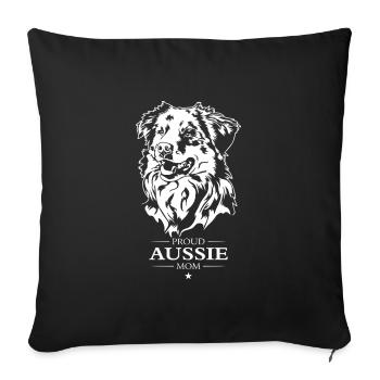 Aussie Mom Chiens Berger Australien Chien Wilsigns - Housse de coussin décorative 45 x 45 cm - noir - Devant