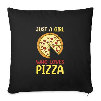 Just A Girl Who Loves Pizza Funny Pizza Lover - Sofa pillowcase 17,3'' x 17,3'' (45 x 45 cm) - black - Front