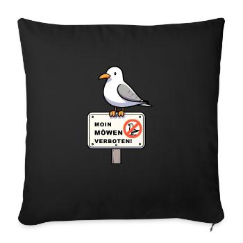 Naughty Seagull on Seagulls Prohibition Sign Sign Sign - Sofa pillowcase 17,3'' x 17,3'' (45 x 45 cm) - black - Front