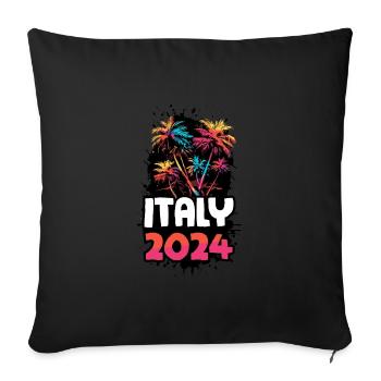 Italie 2024 Voyage de vacances coloré - Housse de coussin décorative 45 x 45 cm - noir - Devant