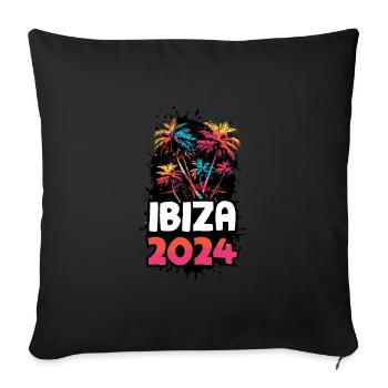 Ibiza 2024 Voyage de vacances coloré - Housse de coussin décorative 45 x 45 cm - noir - Devant