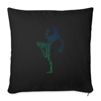Boxe Kickboxing Kickboxing Hommes Femmes - Housse de coussin décorative 45 x 45 cm - noir - Devant