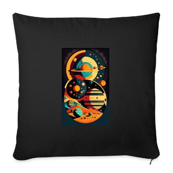 Solar System | Planets | Space | Star - Sofa pillowcase 17,3'' x 17,3'' (45 x 45 cm) - black - Front