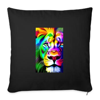 Leo | Animal | Predator | Roar | King | Africa - Sofa pillowcase 17,3'' x 17,3'' (45 x 45 cm) - black - Front