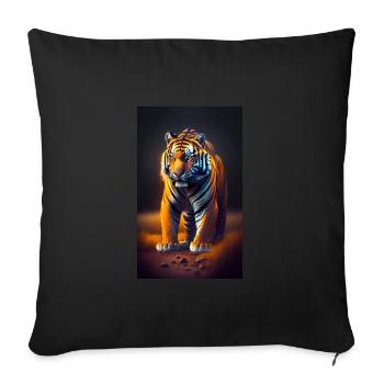Tigre | Animal | Prédateur | Rugissement | Roi | Asie - Housse de coussin décorative 45 x 45 cm - noir - Devant