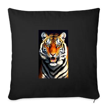 Tigre | Animal | Prédateur | Rugissement | Roi | Asie - Housse de coussin décorative 45 x 45 cm - noir - Devant