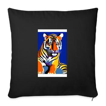 Tigre | Animal | Prédateur | Rugissement | Roi | Asie - Housse de coussin décorative 45 x 45 cm - noir - Devant