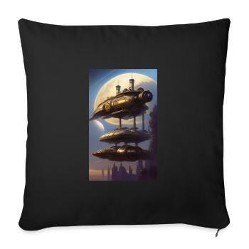 Extraterrestre | OVNI | Vaisseau spatial | PAU | étranger - Housse de coussin décorative 45 x 45 cm - noir - Devant
