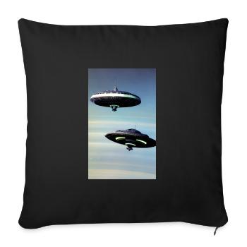 Alien | UFO | Spaceship | UAP | alien - Sofa pillowcase 17,3'' x 17,3'' (45 x 45 cm) - black - Front