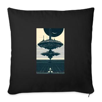 Extraterrestre | OVNI | Vaisseau spatial | PAU | étranger - Housse de coussin décorative 45 x 45 cm - noir - Devant