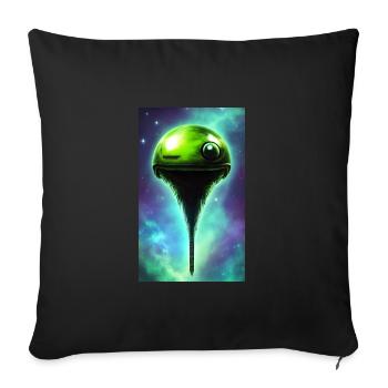 Alien | UFO | Raumschiff | UAP | lustig - Sofakissenbezug 45 x 45 cm - Schwarz - Vorne