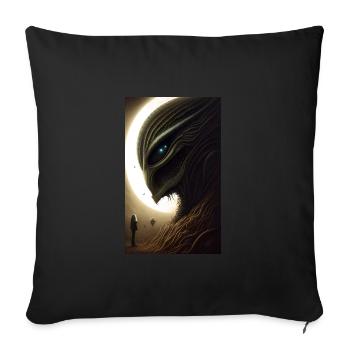 Alien | UFO | Spaceship | UAP | alien - Sofa pillowcase 17,3'' x 17,3'' (45 x 45 cm) - black - Front