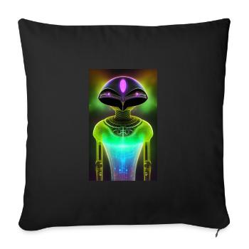 Alien | UFO | Spaceship | UAP | alien - Sofa pillowcase 17,3'' x 17,3'' (45 x 45 cm) - black - Front