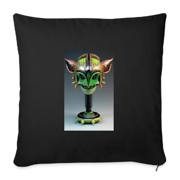 Alien | UFO | Spaceship | UAP | alien - Sofa pillowcase 17,3'' x 17,3'' (45 x 45 cm) - black - Front