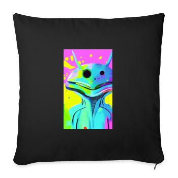 Alien | UFO | Spaceship | UAP | alien - Sofa pillowcase 17,3'' x 17,3'' (45 x 45 cm) - black - Front