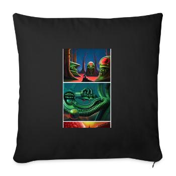 Alien | UFO | Spaceship | UAP | alien - Sofa pillowcase 17,3'' x 17,3'' (45 x 45 cm) - black - Front