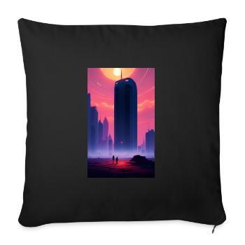 Alien | UFO | Spaceship | UAP | alien - Sofa pillowcase 17,3'' x 17,3'' (45 x 45 cm) - black - Front