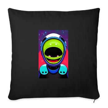 Alien | UFO | Spaceship | UAP | alien - Sofa pillowcase 17,3'' x 17,3'' (45 x 45 cm) - black - Front