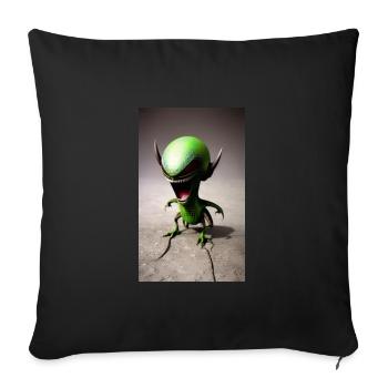 Alien | UFO | Spaceship | UAP | alien - Sofa pillowcase 17,3'' x 17,3'' (45 x 45 cm) - black - Front