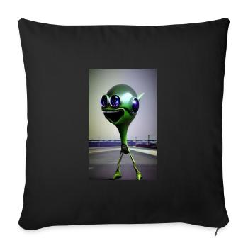 Alien | UFO | Spaceship | UAP | alien - Sofa pillowcase 17,3'' x 17,3'' (45 x 45 cm) - black - Front