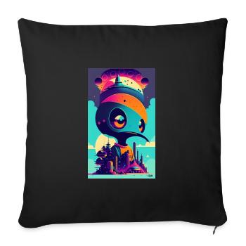 Extraterrestre | OVNI | Vaisseau spatial | PAU | étranger - Housse de coussin décorative 45 x 45 cm - noir - Devant