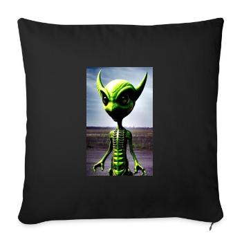 Alien | UFO | Raumschiff | UAP | außerirdische - Sofakissenbezug 45 x 45 cm - Schwarz - Vorne