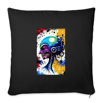 Extraterrestre | OVNI | Vaisseau spatial | PAU | étranger - Housse de coussin décorative 45 x 45 cm - noir - Devant