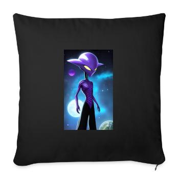 Alien | UFO | Spaceship | UAP | alien - Sofa pillowcase 17,3'' x 17,3'' (45 x 45 cm) - black - Front