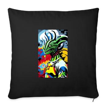 Extraterrestre | OVNI | Vaisseau spatial | PAU | étranger - Housse de coussin décorative 45 x 45 cm - noir - Devant