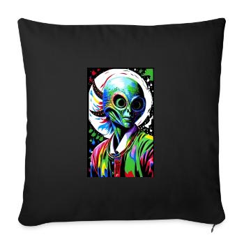 Alien | UFO | Spaceship | UAP | alien - Sofa pillowcase 17,3'' x 17,3'' (45 x 45 cm) - black - Front