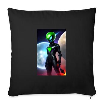 Extraterrestre | OVNI | Vaisseau spatial | PAU | étranger - Housse de coussin décorative 45 x 45 cm - noir - Devant