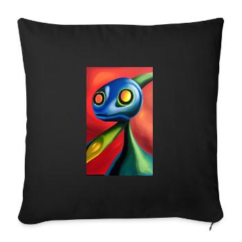 Alien | UFO | Spaceship | UAP | alien - Sofa pillowcase 17,3'' x 17,3'' (45 x 45 cm) - black - Front