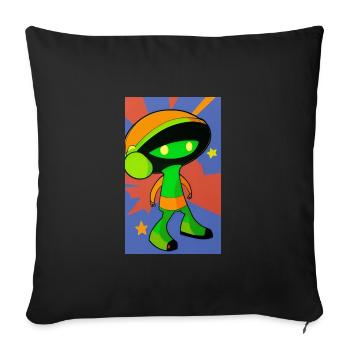 Alien | UFO | Raumschiff | UAP | außerirdische - Sofakissenbezug 45 x 45 cm - Schwarz - Vorne