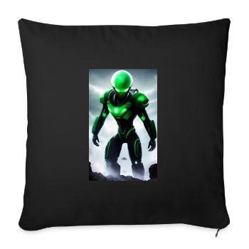 Alien | UFO | Raumschiff | UAP | außerirdische - Sofakissenbezug 45 x 45 cm - Schwarz - Vorne