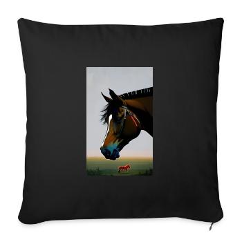 Horse | Horseback riding | Animal | Mount | Colorful - Sofa pillowcase 17,3'' x 17,3'' (45 x 45 cm) - black - Front