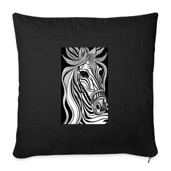 Horse | Horseback riding | Animal | Mount | Colorful - Sofa pillowcase 17,3'' x 17,3'' (45 x 45 cm) - black - Front