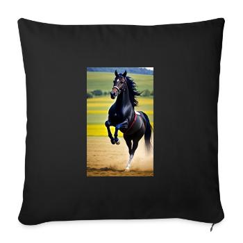 Horse | Horseback riding | Animal | Mount | Colorful - Sofa pillowcase 17,3'' x 17,3'' (45 x 45 cm) - black - Front