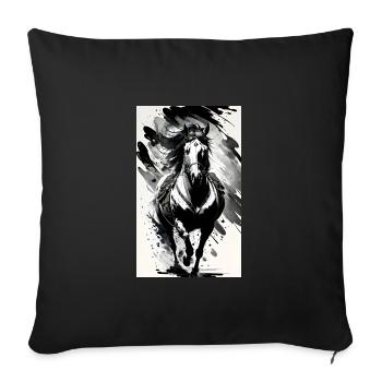 Horse | Horseback riding | Animal | Mount | Colorful - Sofa pillowcase 17,3'' x 17,3'' (45 x 45 cm) - black - Front