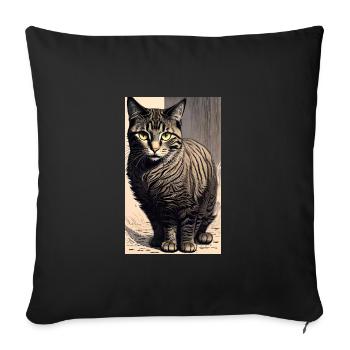 Cat | Pet | Cat Fan | cute | Kitten - Sofa pillowcase 17,3'' x 17,3'' (45 x 45 cm) - black - Front