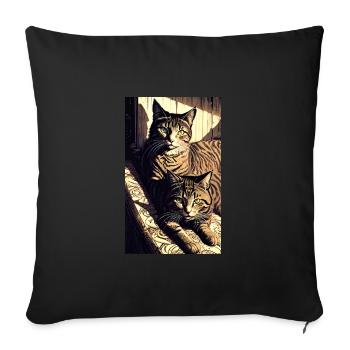 Cat | Pet | Cat Fan | cute | Kitten - Sofa pillowcase 17,3'' x 17,3'' (45 x 45 cm) - black - Front