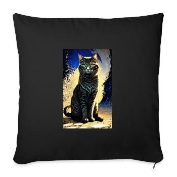Cat | Pet | Cat Fan | cute | Kitten - Sofa pillowcase 17,3'' x 17,3'' (45 x 45 cm) - black - Front